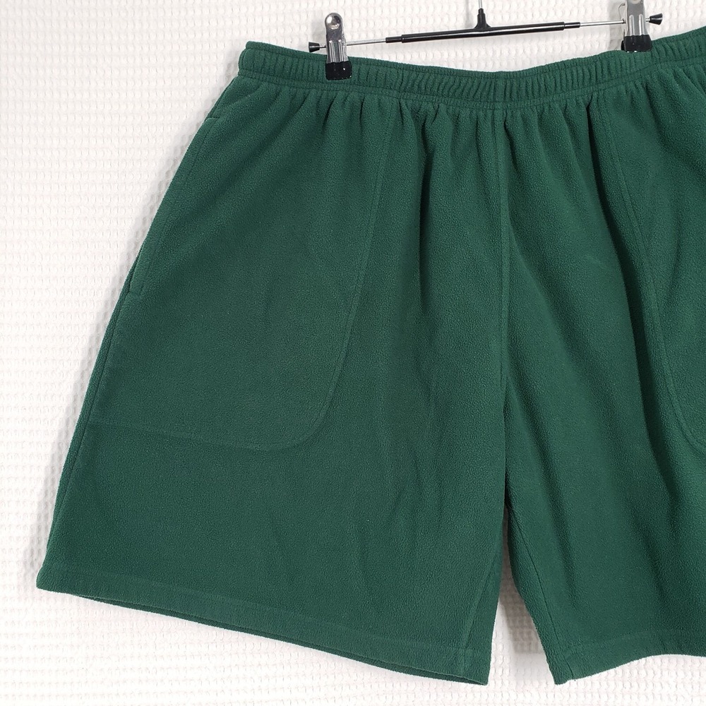 Vintage Outersport Fleece Shorts Womens XL Green Sweatshorts High Waisted Cozy - Picture 12 of 16